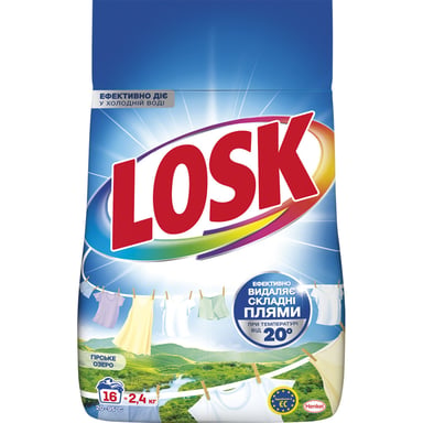 Пральний порошок Losk Автомат для білих та світлих речей Гірське озеро 2.4 кг (9000101805390) - фото 1