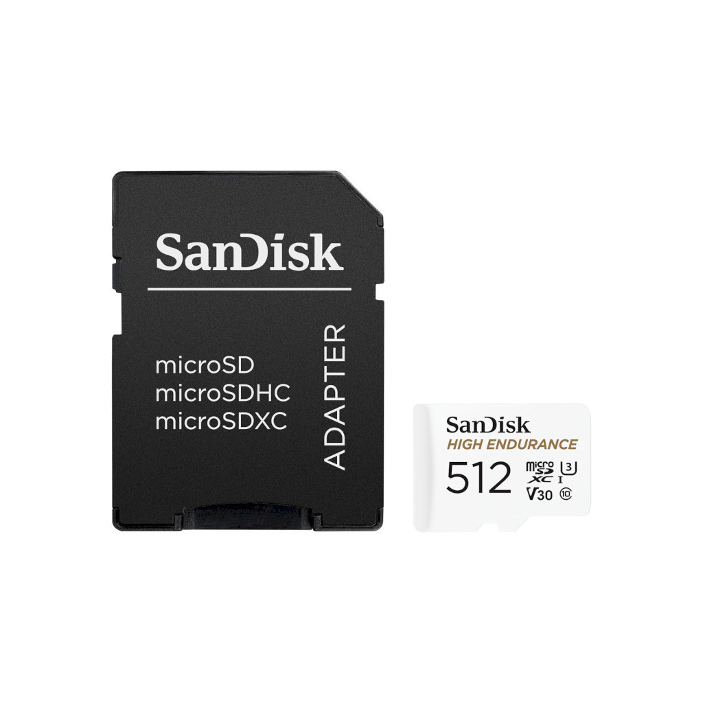 Карта пам%27яті SanDisk 512GB microSDXC High Endurance UHS-I U3 V30 + SD adapter (SDSQQNR-512G-GN6IA)