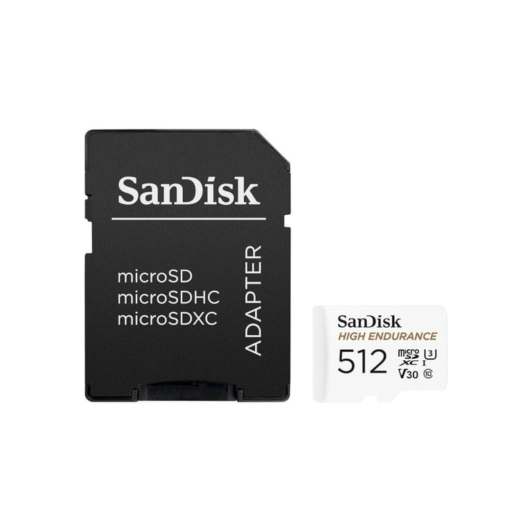 Карта пам'яті SanDisk 512GB microSDXC High Endurance UHS-I U3 V30 + SD adapter (SDSQQNR-512G-GN6IA) - фото 1