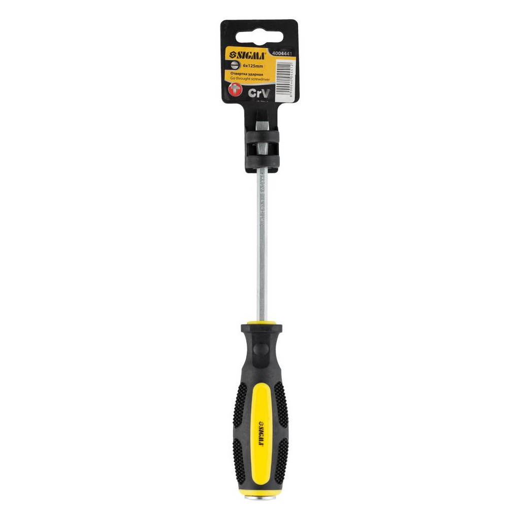 Викрутка Sigma ударна шліцьова SL6x125мм CrV (4004441) - фото 4 Викрутка Sigma ударна шліцьова SL6x125мм CrV (4004441) - фото 4