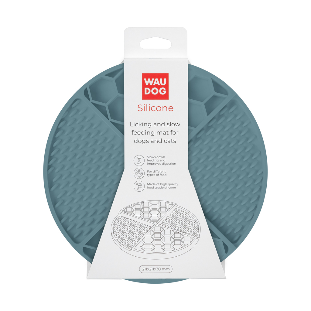 Універсальний посуд для тварин WAUDOG Silicone Килимок для злизування 21х21х3 см сірий (235011) - фото 2 Універсальний посуд для тварин WAUDOG Silicone Килимок для злизування 21х21х3 см сірий (235011) - фото 2