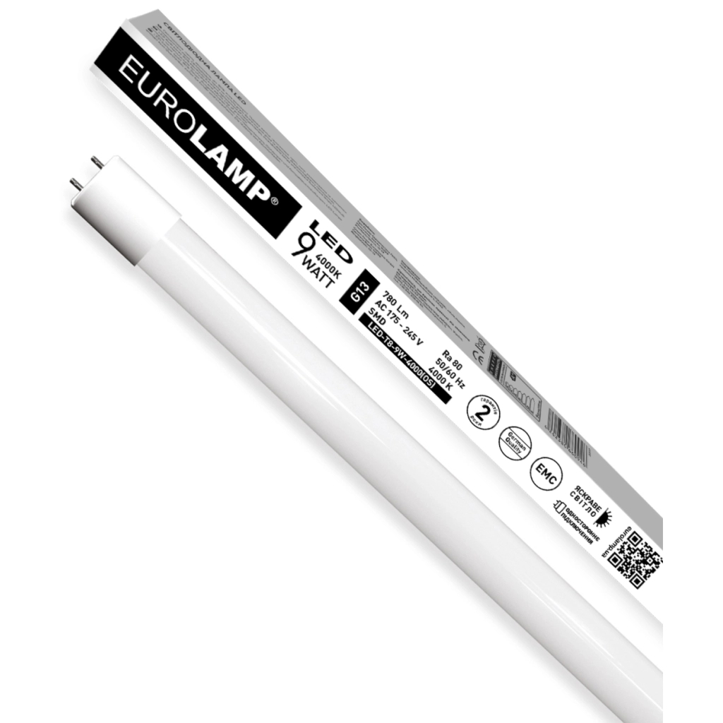 Лампочка Eurolamp T8 скло 9W 4000K (LED-T8-9W/4000(OS)) - фото 1 Лампочка Eurolamp T8 скло 9W 4000K (LED-T8-9W/4000(OS)) - фото 1