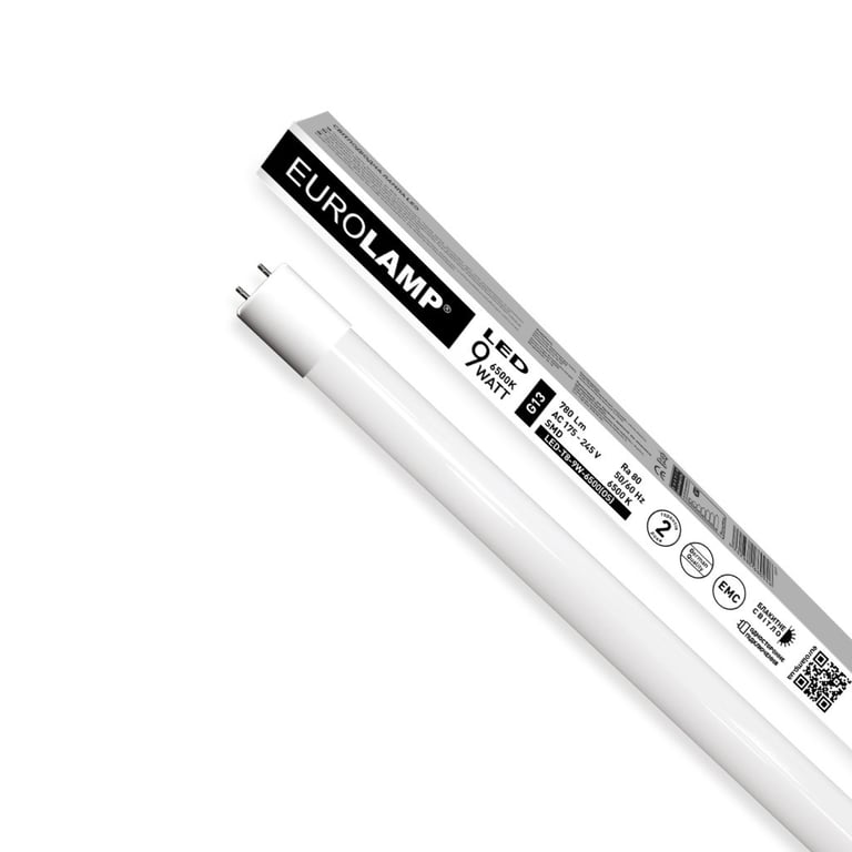 Лампочка Eurolamp T8 скло 9W 6500K (LED-T8-9W/6500(OS)) - фото 1
