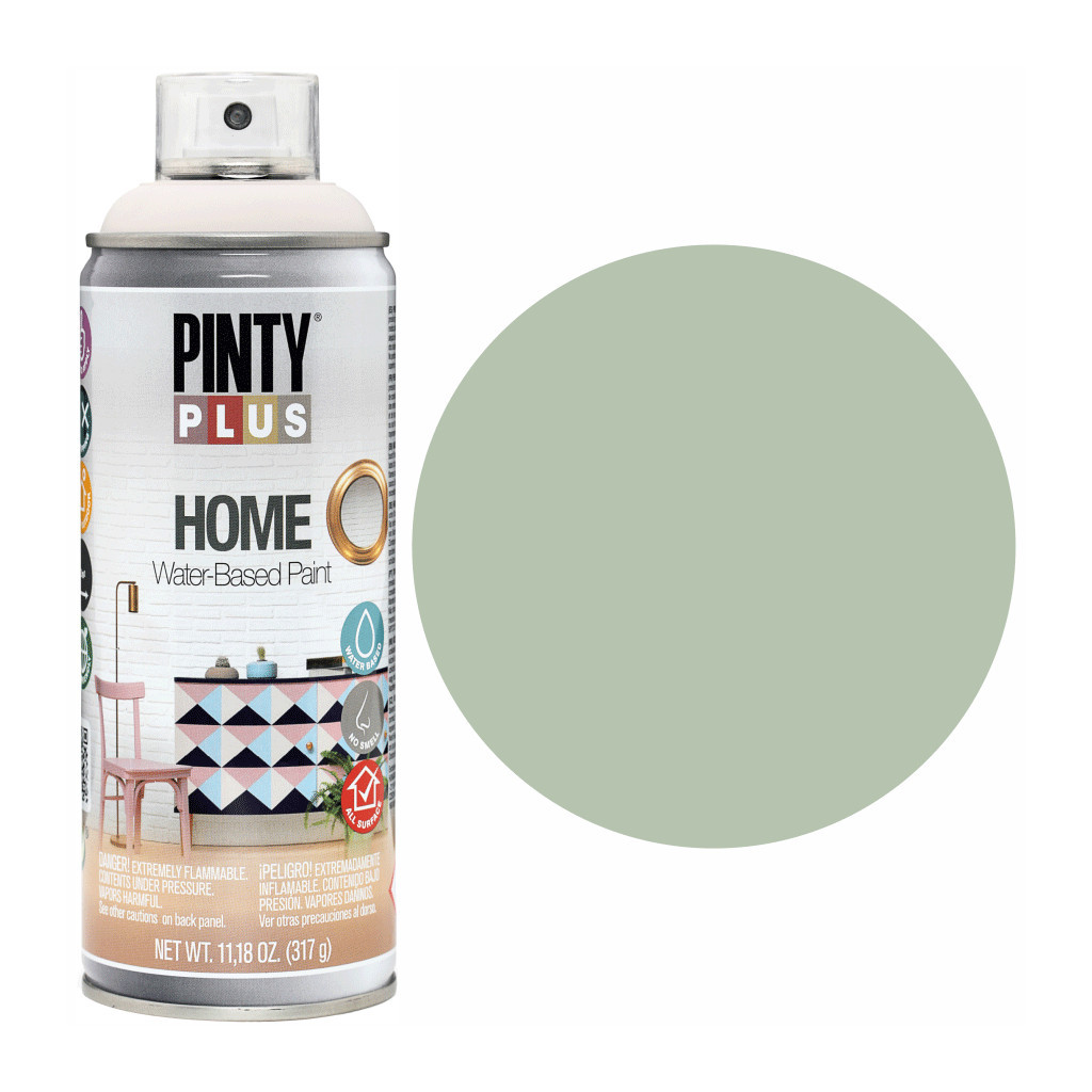 Фарба-аерозоль Pintyplus на водній основі HOME, Зелений вінтажний, 400 мл (8429576268201) - фото 1 Фарба-аерозоль Pintyplus на водній основі HOME, Зелений вінтажний, 400 мл (8429576268201) - фото 1