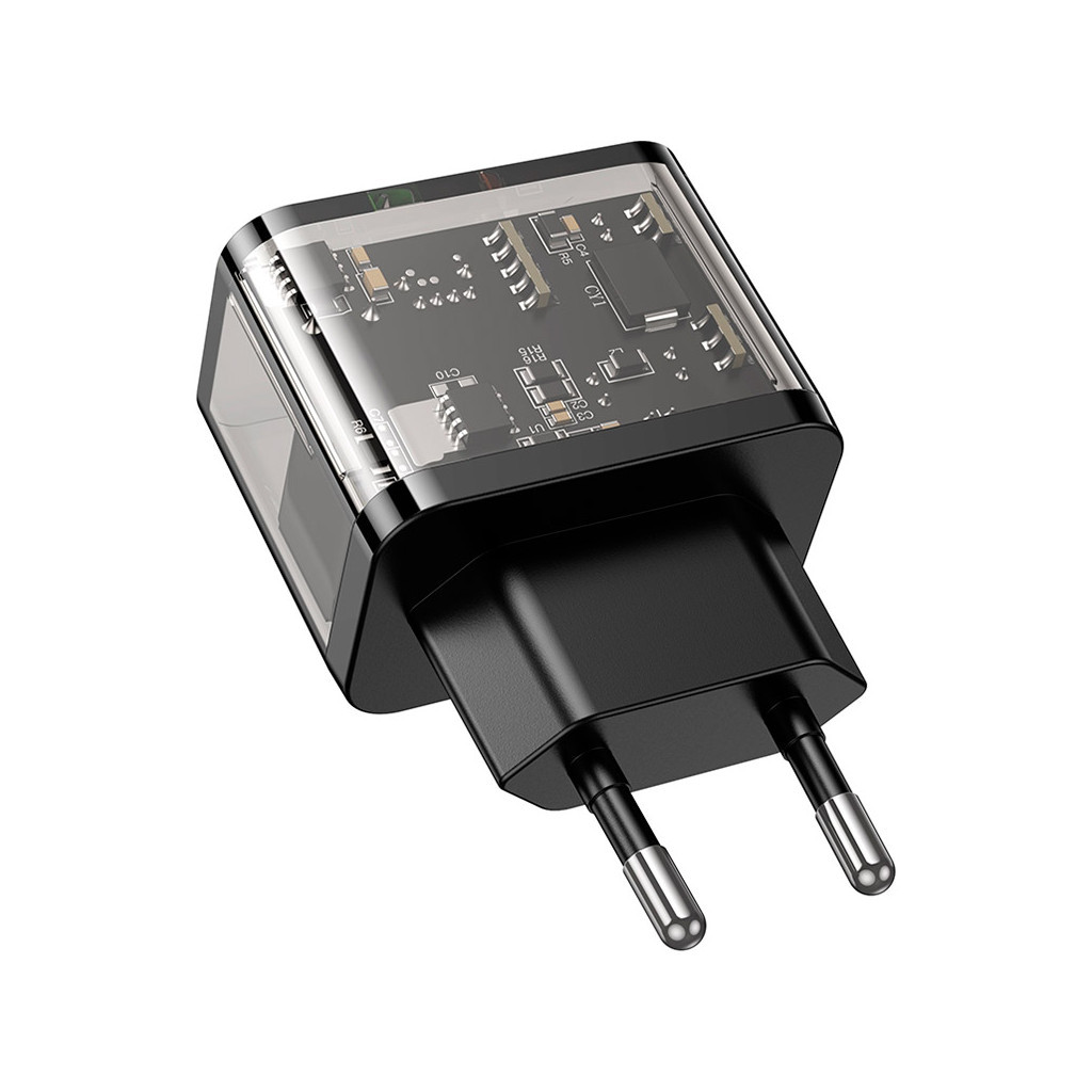 Зарядний пристрій HOCO N34 Dazzling dual-port Black (6931474799166) - фото 5 Зарядний пристрій HOCO N34 Dazzling dual-port Black (6931474799166) - фото 5