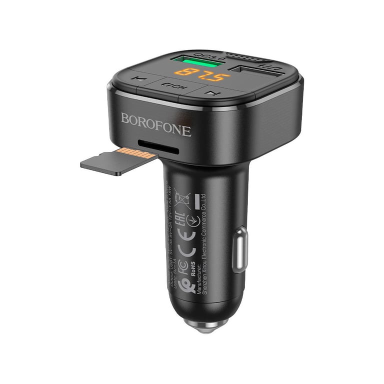 FM модулятор BOROFONE BC43 Flash 2 x USB Black (BC43B) - фото 5