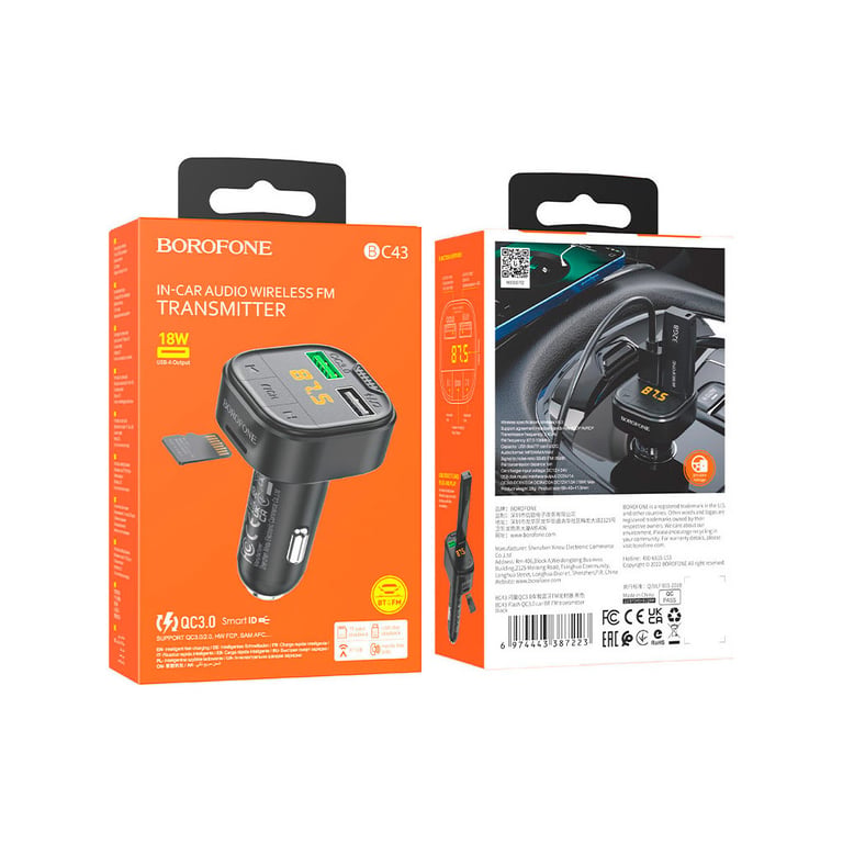 FM модулятор BOROFONE BC43 Flash 2 x USB Black (BC43B) - фото 7