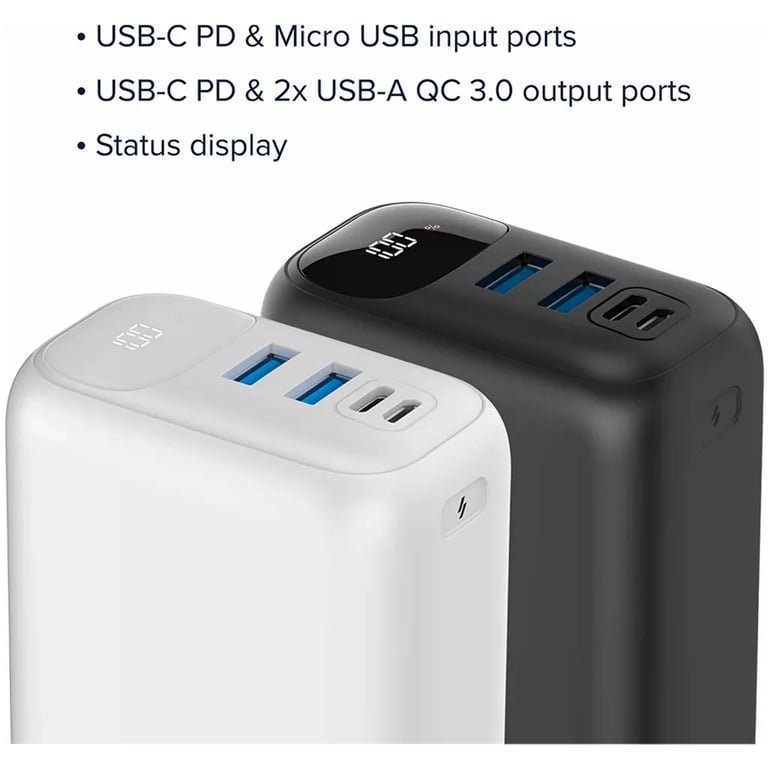 Батарея універсальна Canyon PB-301 30000mAh PD/20W, QC/3.0 (CNE-CPB301W) - фото 6