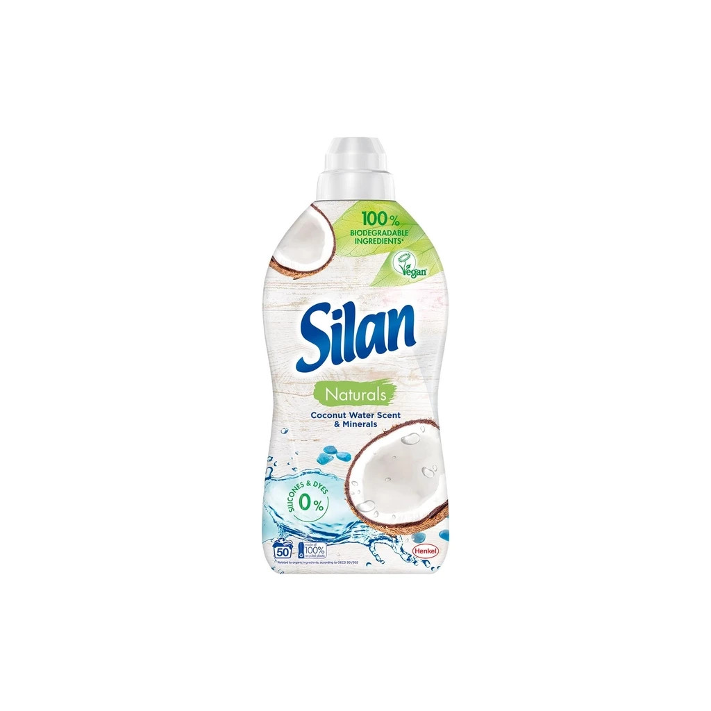 Кондиціонер для білизни Silan Naturals Аромат кокосової води і мінерали 1100 мл (9000101590302) - фото 1 Кондиціонер для білизни Silan Naturals Аромат кокосової води і мінерали 1100 мл (9000101590302) - фото 1