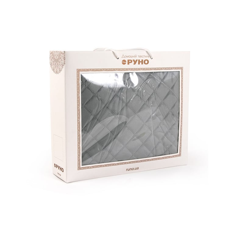 Покривало Руно двостороннє декоративне Velour Dark Grey ромб 150х220 см (360.55_Dark Grey ромб) - фото 10