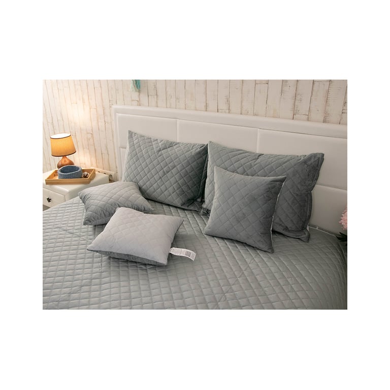 Покривало Руно двостороннє декоративне Velour Dark Grey ромб 150х220 см (360.55_Dark Grey ромб) - фото 6