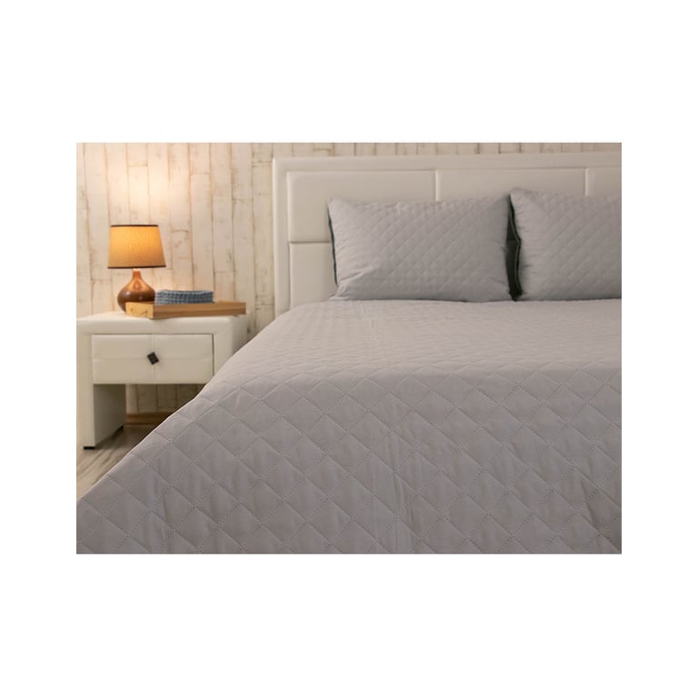 Покривало Руно двостороннє декоративне Velour Dark Grey ромб 150х220 см (360.55_Dark Grey ромб) - фото 8