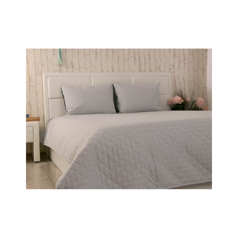 Покривало Руно двостороннє декоративне Velour Dark Grey ромб 150х220 см (360.55_Dark Grey ромб) - фото 9