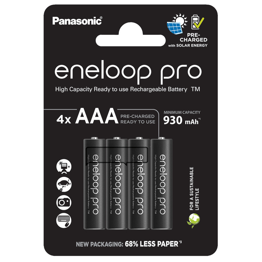 Акумулятор Panasonic Eneloop AAA 930 mAh Pro NI-MH * 4 (BK-4HCDE/4CP) - фото 1