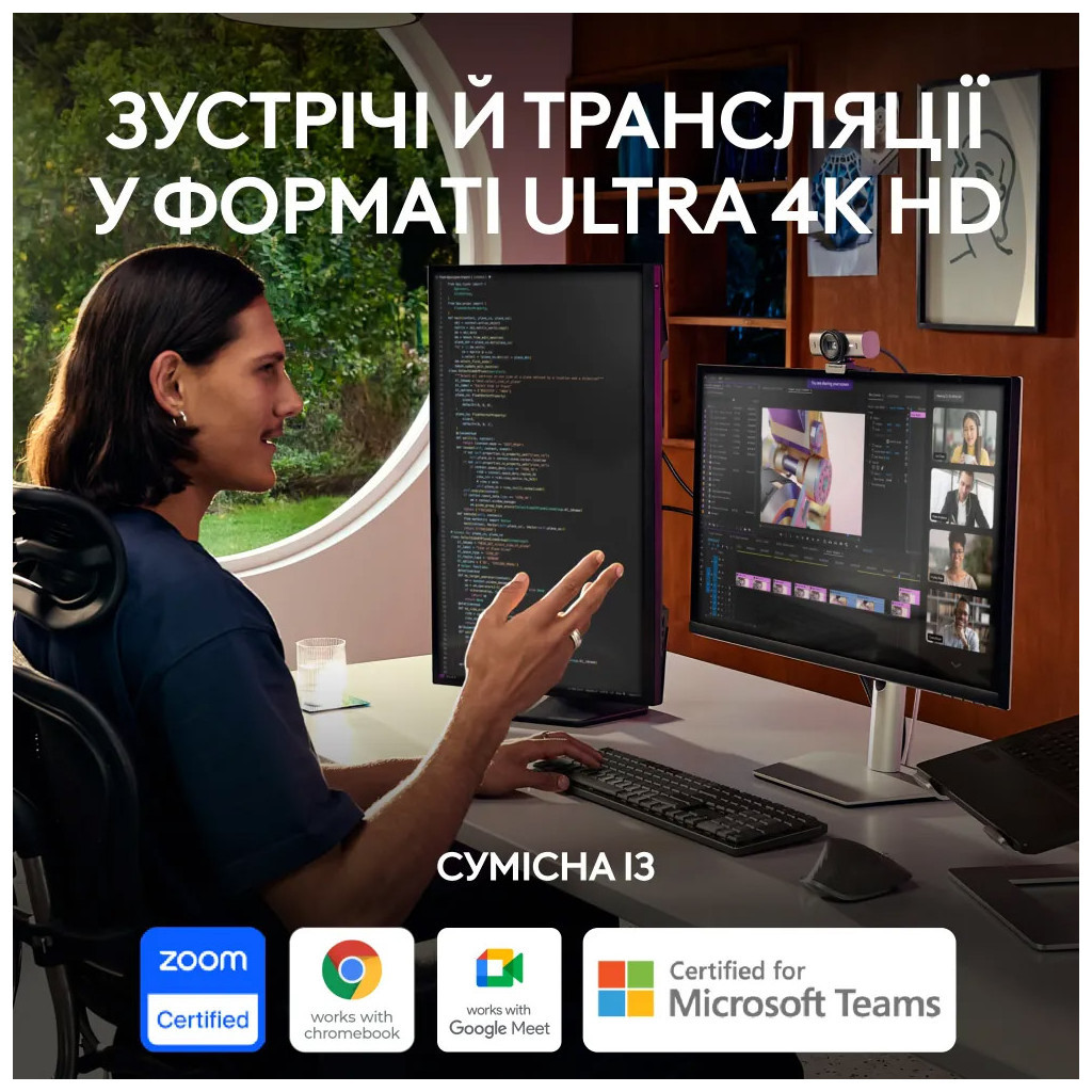 Веб-камера Logitech MX Brio 4K Graphite (960-001559) - фото 8 Веб-камера Logitech MX Brio 4K Graphite (960-001559) - фото 8