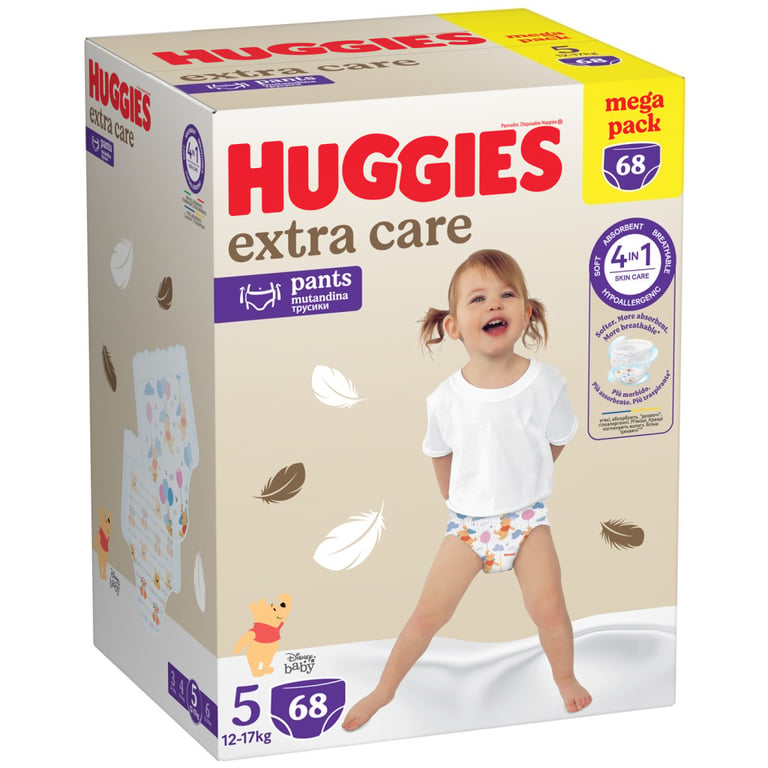 Підгузки Huggies Extra Care Розмір 5 (12-17кг) Pants Box 68 шт (5029053582412) - фото 2