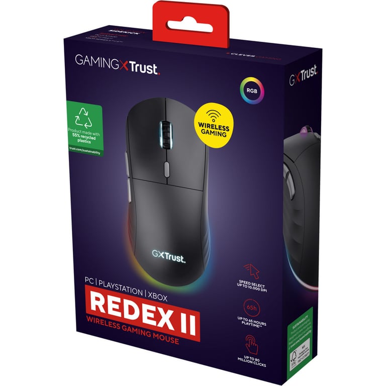 Мишка Trust GXT 926 Redex II Wireless/USB-A/USB-C Black (25126) - фото 8