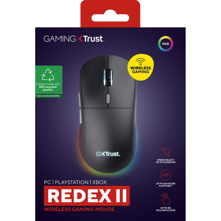 Мишка Trust GXT 926 Redex II Wireless/USB-A/USB-C Black (25126) - фото 9