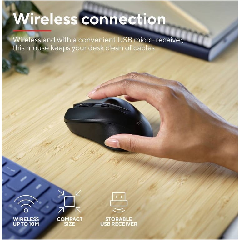 Мишка Trust Mydo Silent Wireless Black (25084) - фото 5