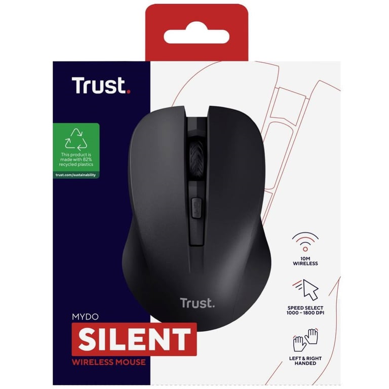 Мишка Trust Mydo Silent Wireless Black (25084) - фото 9