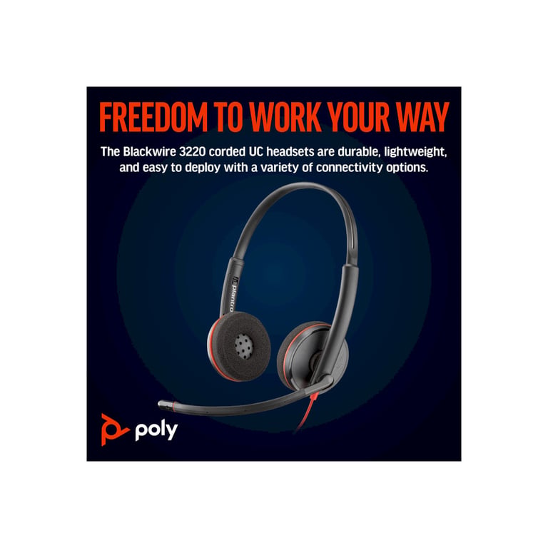 Навушники Poly Blackwire 3220 USB-A/C (8X228AA) - фото 3