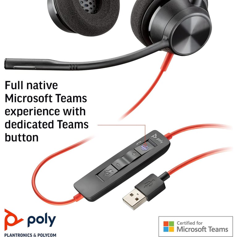 Навушники Poly Blackwire 3320-M USB-A/C (8X220AA) - фото 2