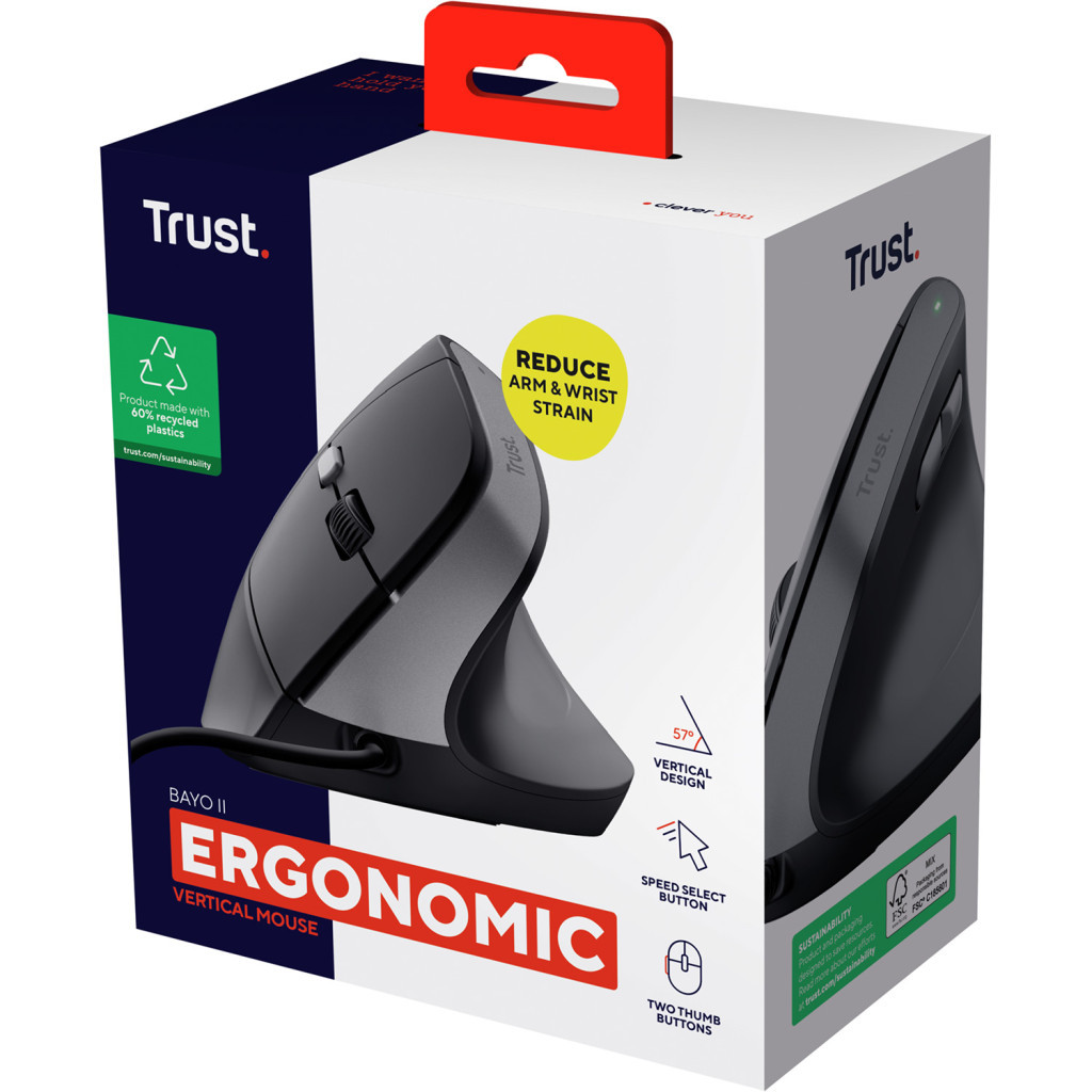 Мишка Trust Bayo II Ergonomic USB Black (25144) - фото 8 Мишка Trust Bayo II Ergonomic USB Black (25144) - фото 8