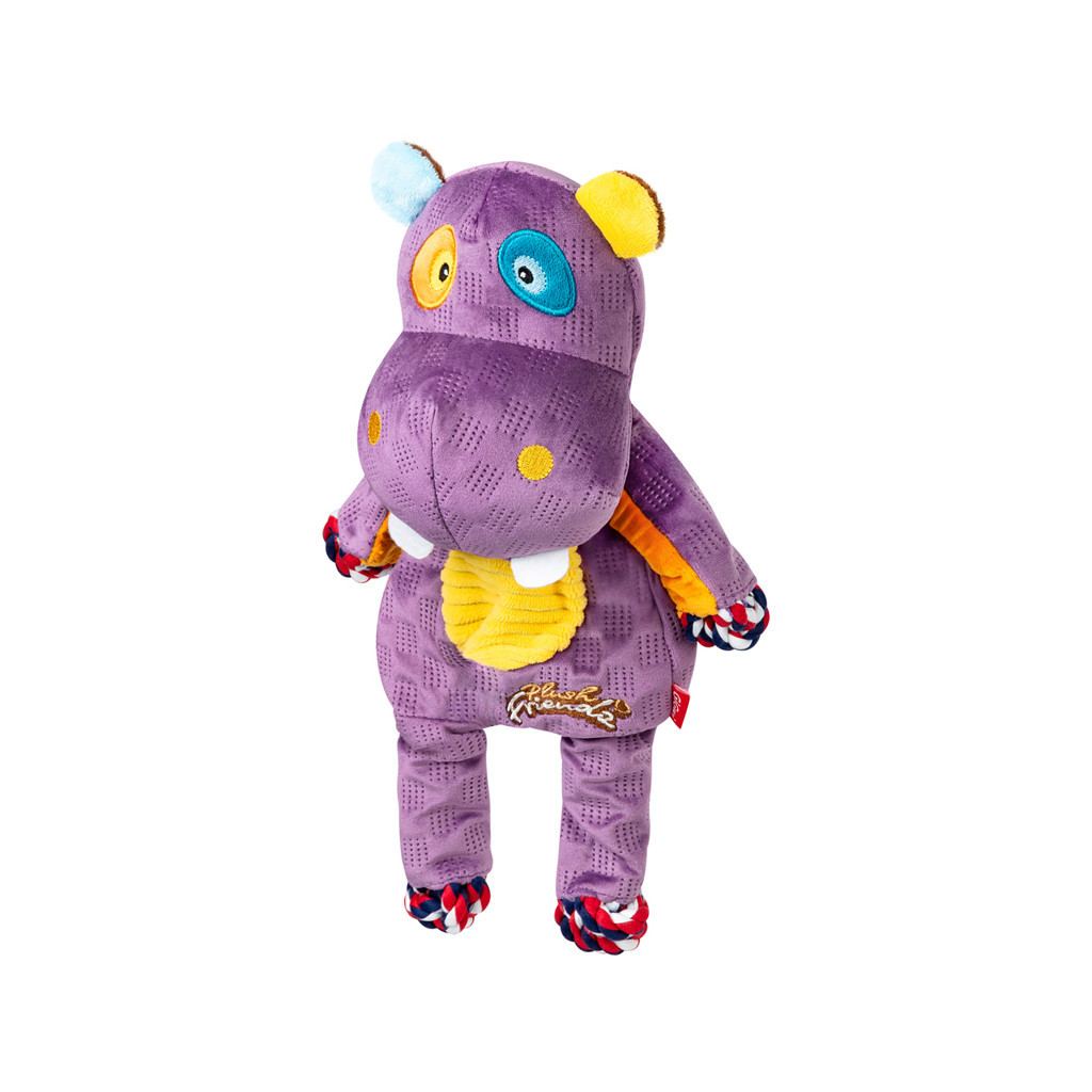 Іграшка для собак GiGwi Plush Бегемот з мотузками та пищалкою 34 см (2255) Іграшка для собак GiGwi Plush Бегемот з мотузками та пищалкою 34 см (2255)