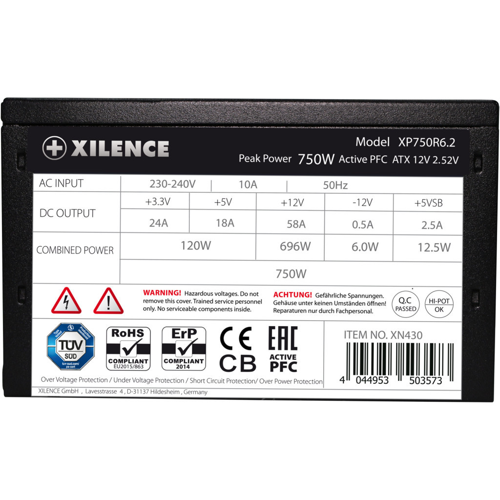 Блок живлення Xilence 750W (XP750R6.2 BULK) - фото 6 Блок живлення Xilence 750W (XP750R6.2 BULK) - фото 6