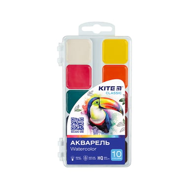 Акварельні фарби Kite Classic, 10 кольорів (K-060) - фото 1