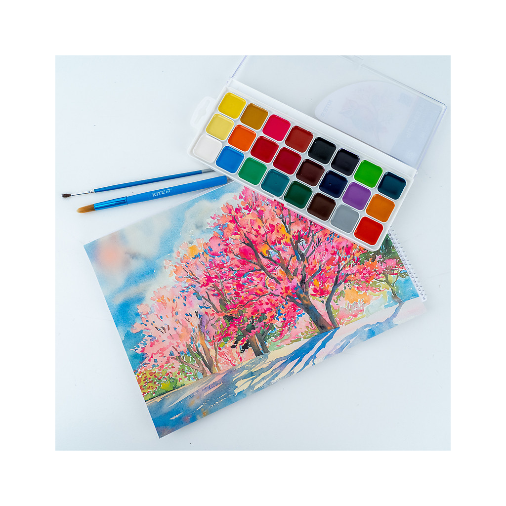 Акварельні фарби Kite Classic, 24 кольори (K-442) - фото 3 Акварельні фарби Kite Classic, 24 кольори (K-442) - фото 3