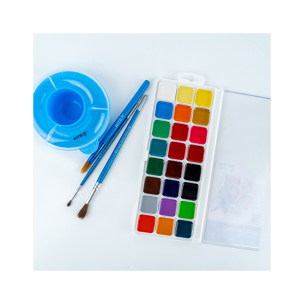 Акварельні фарби Kite Classic, 24 кольори (K-442) - фото 4 Акварельні фарби Kite Classic, 24 кольори (K-442) - фото 4