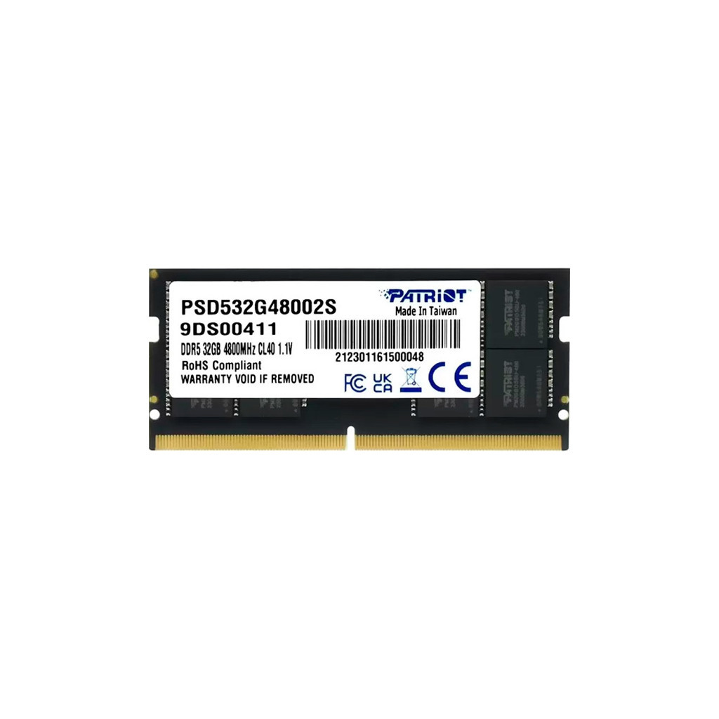 Модуль пам'яті для ноутбука SoDIMM DDR5 32GB 4800 MHz Patriot (PSD532G48002S) - фото 1