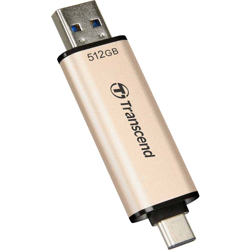 USB флеш накопичувач Transcend 512GB JetFlash 930C Gold-Black USB 3.2/Type-C (TS512GJF930C) - фото 3 USB флеш накопичувач Transcend 512GB JetFlash 930C Gold-Black USB 3.2/Type-C (TS512GJF930C) - фото 3