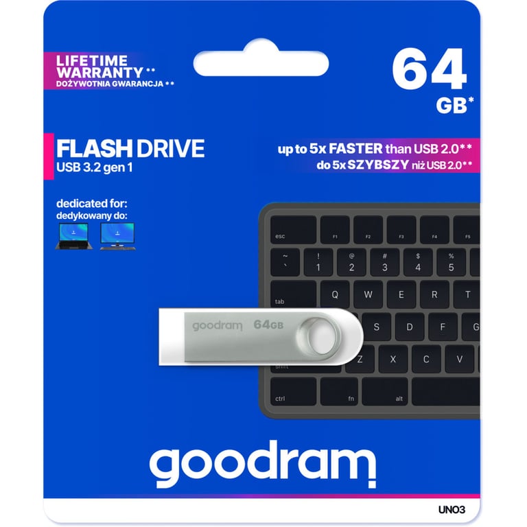 USB флеш накопичувач Goodram 64GB UNO3 Steel USB 3.2 (UNO3-0640S0R11) - фото 4