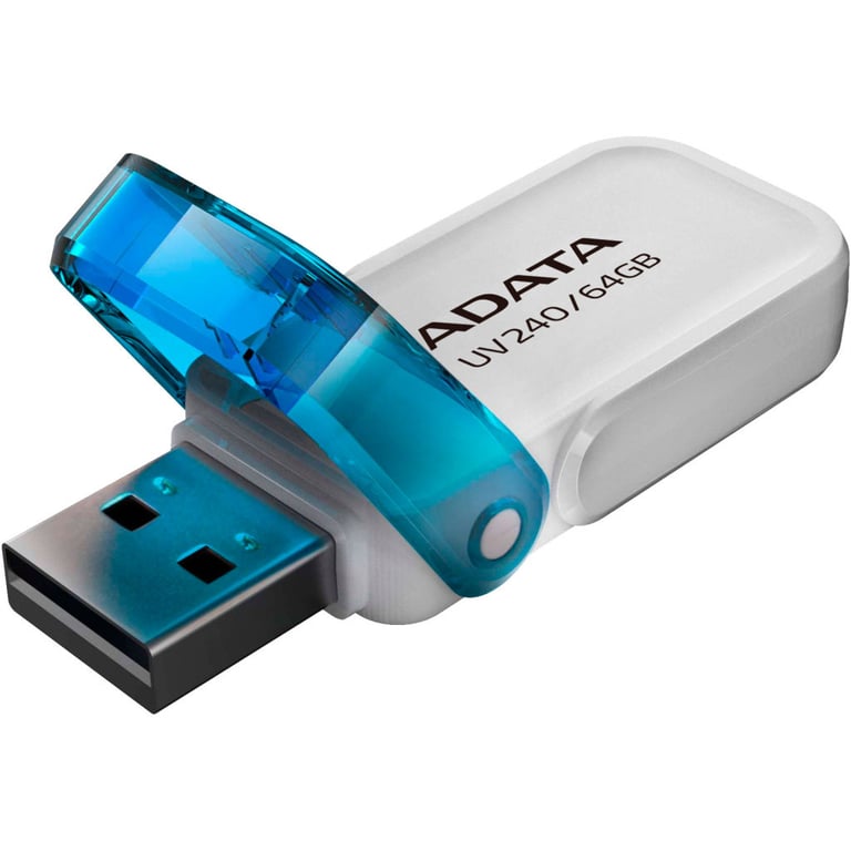 USB флеш накопичувач ADATA 64GB AUV 240 White USB 2.0 (AUV240-64G-RWH) - фото 1