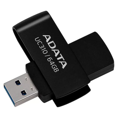 USB флеш накопичувач ADATA 64GB UC310 Black USB 3.0 (UC310-64G-RBK) - фото 1