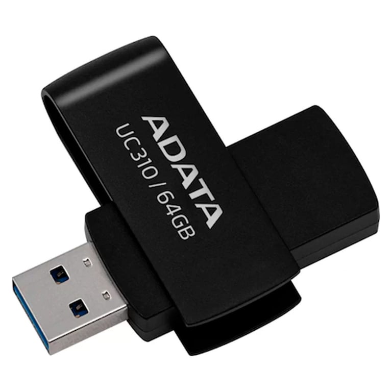USB флеш накопичувач ADATA 64GB UC310 Black USB 3.0 (UC310-64G-RBK) - фото 1
