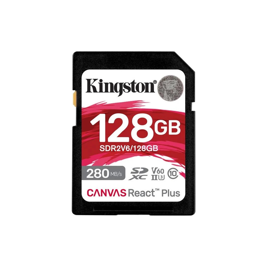 Карта пам%27яті Kingston 128GB SDXC class 10 UHS-II U3 Canvas React Plus (SDR2V6/128GB) - головне фото