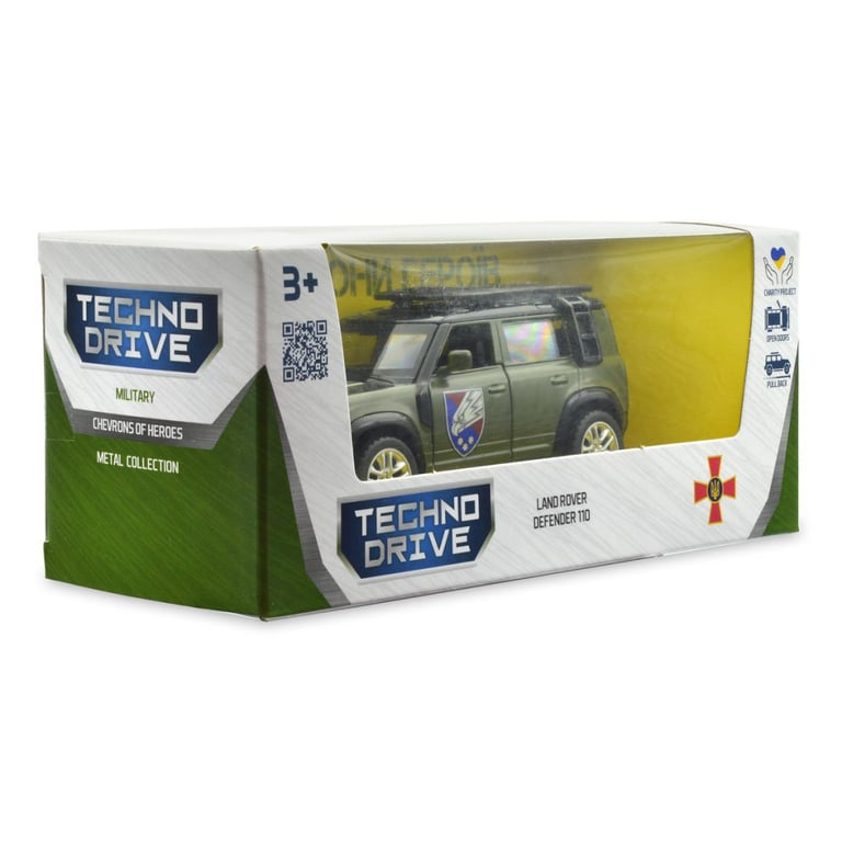 Машина TechnoDrive Автомодель серії Шеврони Героїв - Land Rover Defender 110 - 25 ОПДБр (250289M) - фото 8