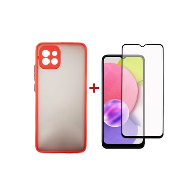 Чохол до мобільного телефона Dengos Kit for Samsung Galaxy A03 case + glass (Red) (DG-KM-23) - фото 1