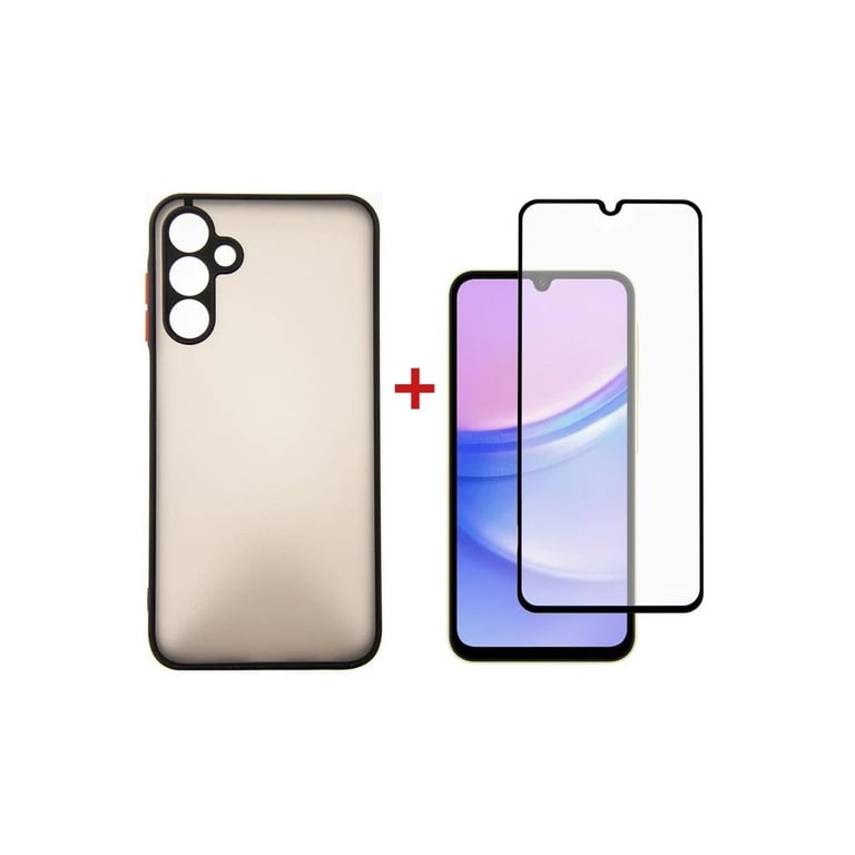 Чохол до мобільного телефона Dengos Kit for Samsung Galaxy A15 case + glass (Black) (DG-KM-69) - фото 1