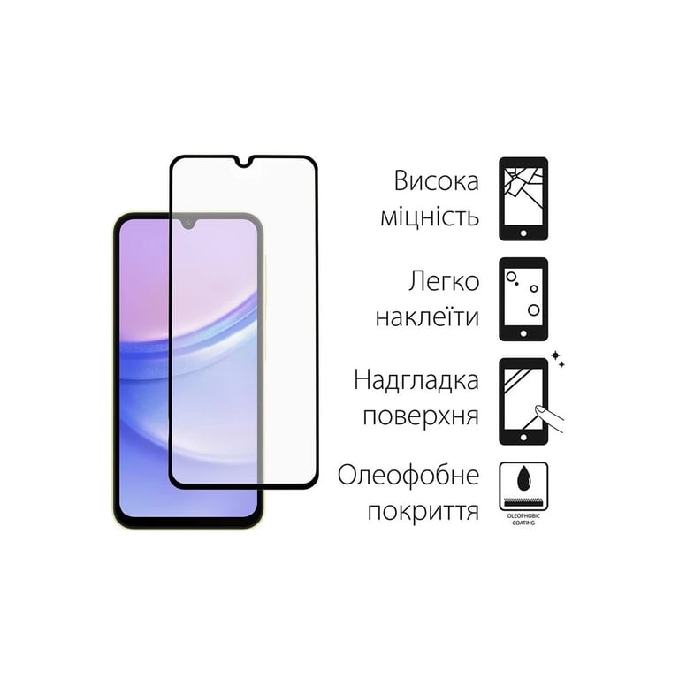 Чохол до мобільного телефона Dengos Kit for Samsung Galaxy A15 case + glass (Black) (DG-KM-69) - фото 3