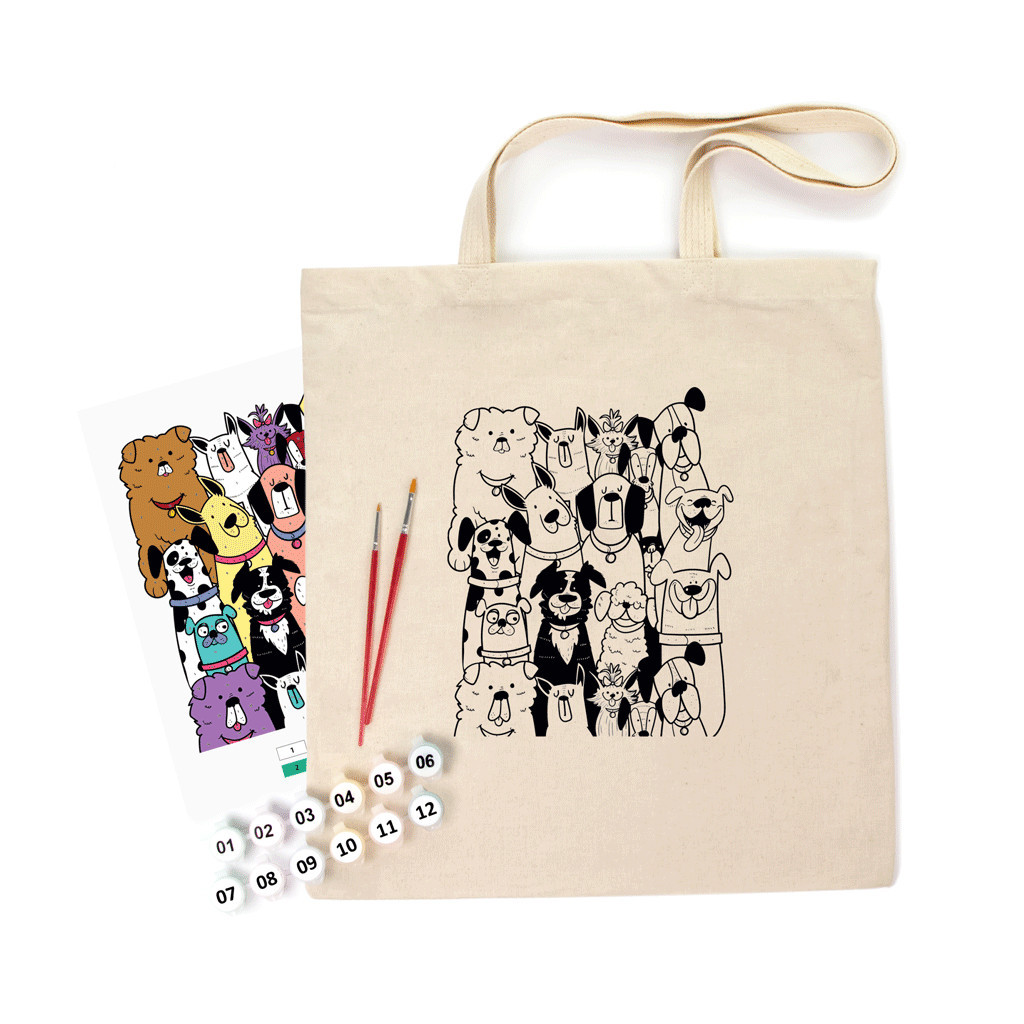 Набір для творчості Rosa Talent екосумка-розмальовка, Dogs 38х42см (4823098538400) - фото 1 Набір для творчості Rosa Talent екосумка-розмальовка, Dogs 38х42см (4823098538400) - фото 1