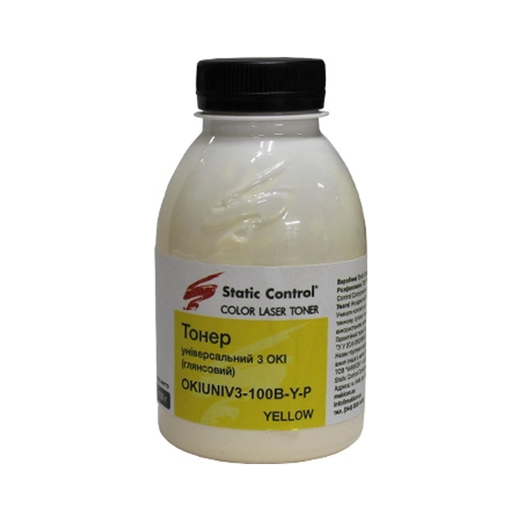 Тонер OKI Universal Okidata 3 Glossy 100г yellow Static Control (OKIUNIV3-100B-Y-P) - фото 1