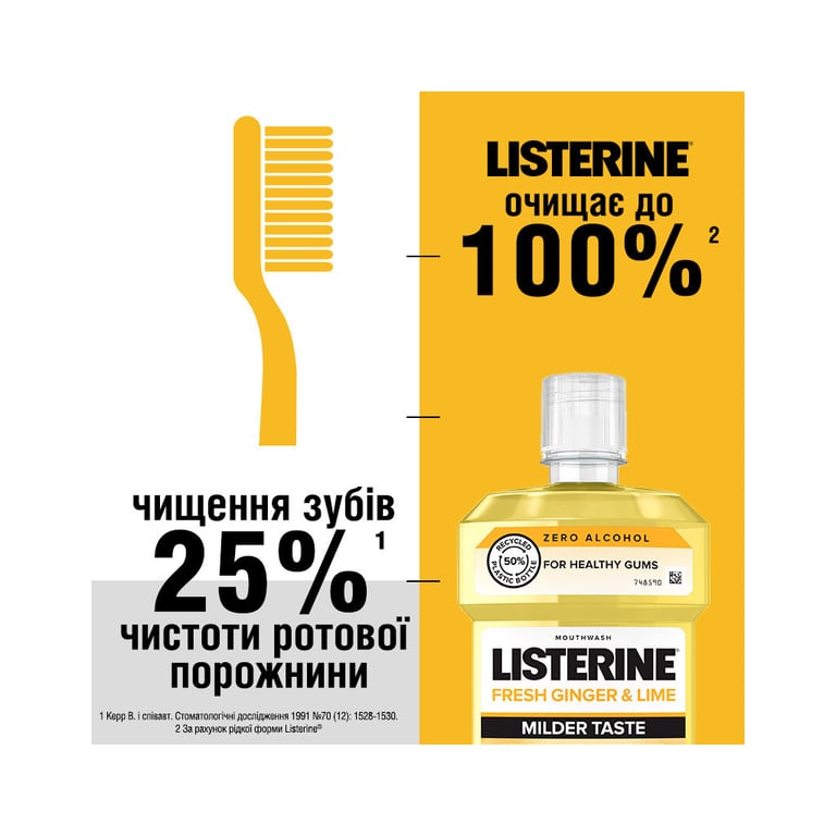 Ополіскувач для порожнини рота Listerine Свіжість імбиру та лайму 500 мл (3574661562056) - фото 10