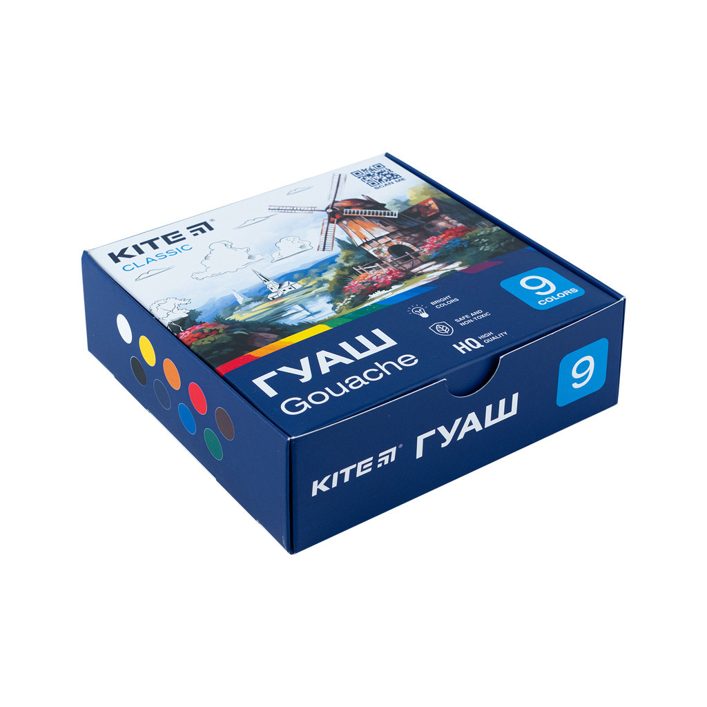 Гуашеві фарби Kite Classic 9 кольорів х 20 мл (K-072) - фото 1