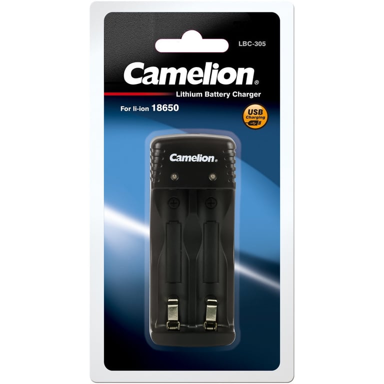 Зарядний пристрій для акумуляторів Camelion Lithium-ion charger for 2x Li-Ion 18650, Input DC 5V-1A (LBC-305) - фото 1