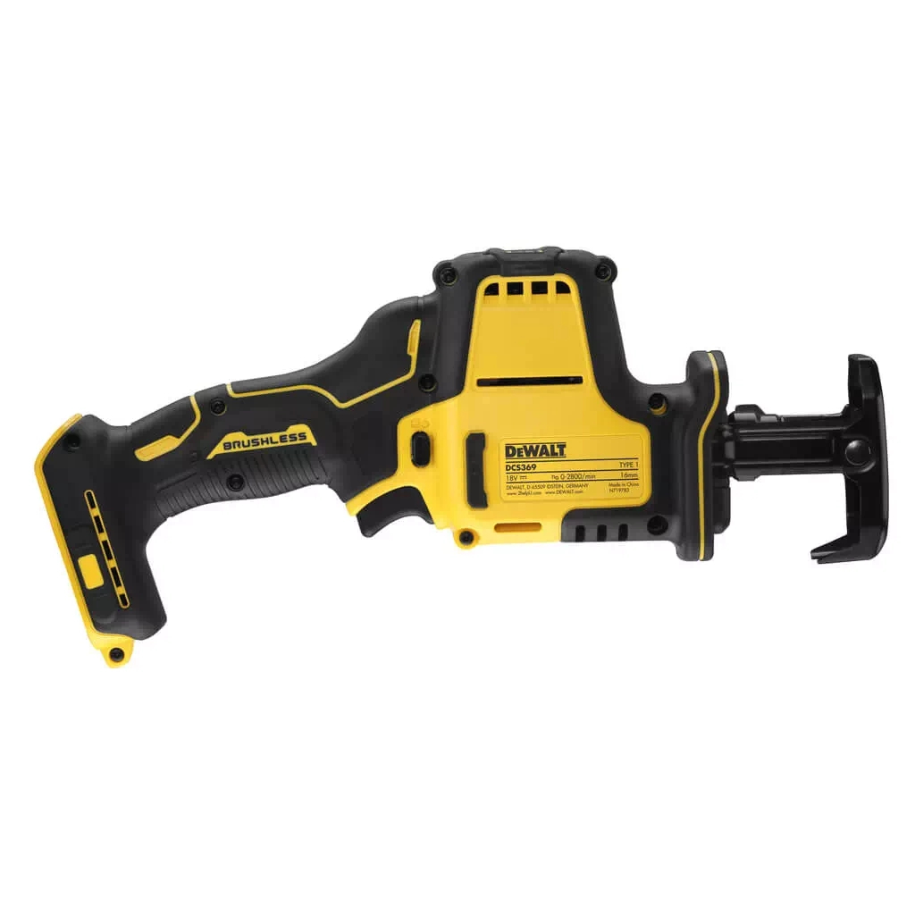 Шабельна пила DeWALT 18В XR Li-lon, 0 - 2800 ход/хв, 1.43 кг (без АКБ та ЗП) (DCS369N) - фото 4 Шабельна пила DeWALT 18В XR Li-lon, 0 - 2800 ход/хв, 1.43 кг (без АКБ та ЗП) (DCS369N) - фото 4