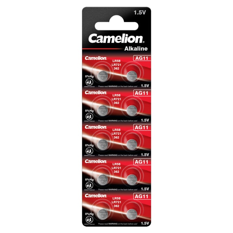 Батарейка AG11 / LR58 / LR721 / 362 Alkaline * 10 Camelion (AG11-BP10) - фото 1